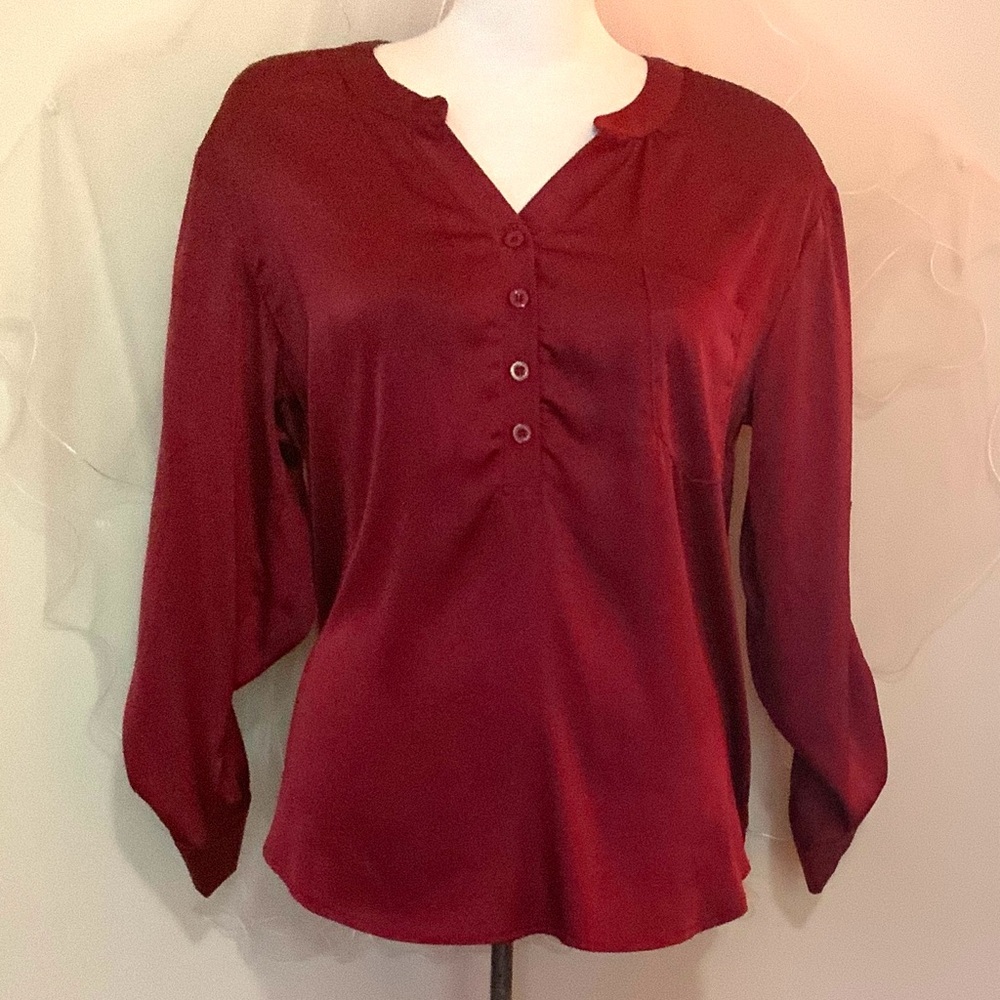 Elegant Burgundy Women's Top